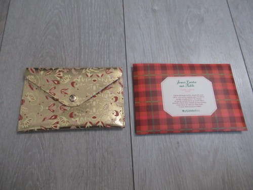 Porte cartes doré bordeaux - et,